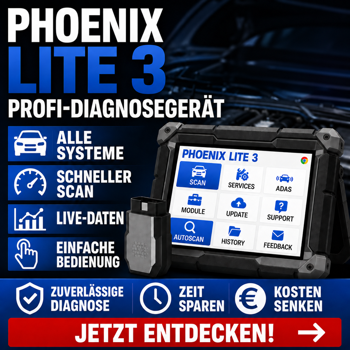 Professionelles Kfz-Diagnosegerät Phoenix Lite 3