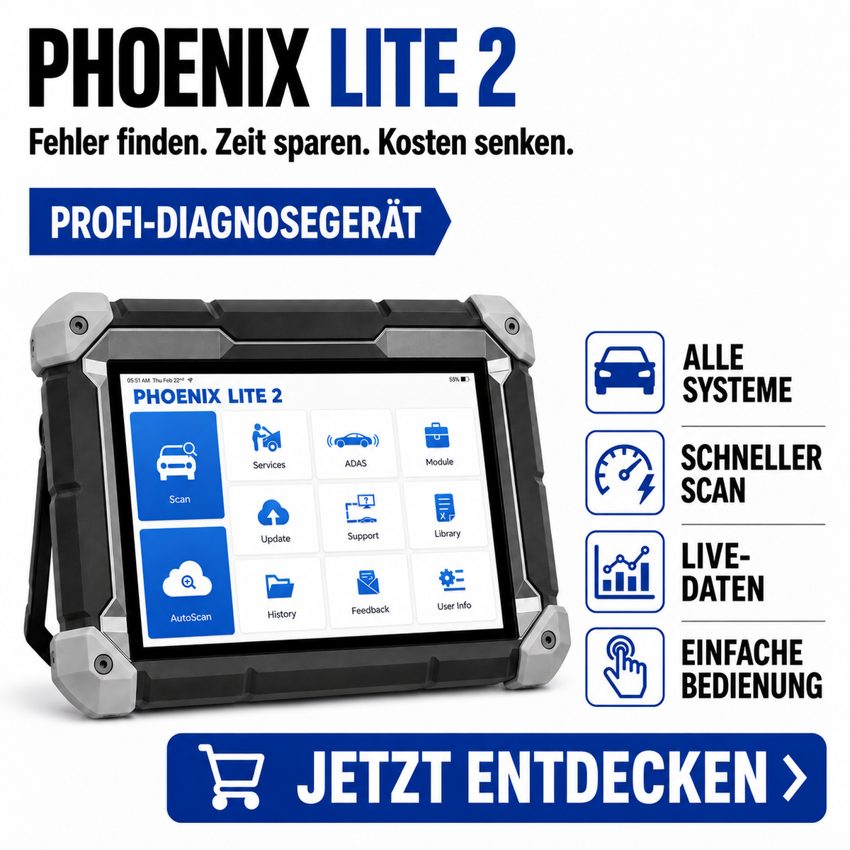 Professionelles Kfz-Diagnosegerät Phoenix Lite 3
